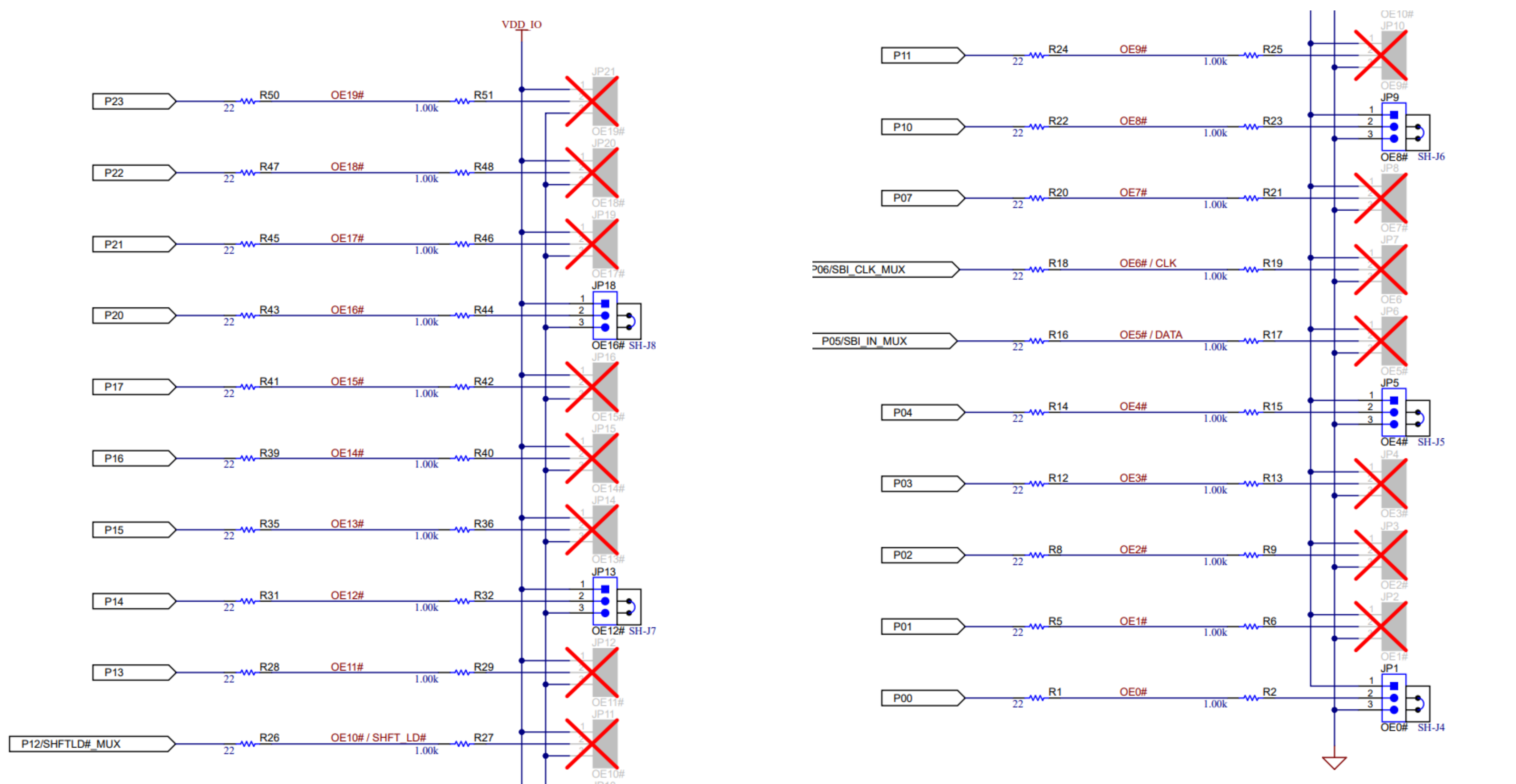 LMKDB1120EVM Output Enable Pins
                    (OE#)