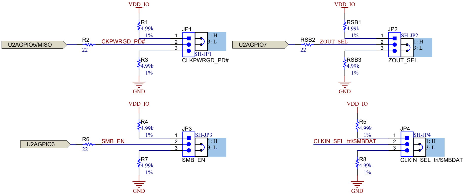 LMKDB1204EVM Logic I/O Jumpers