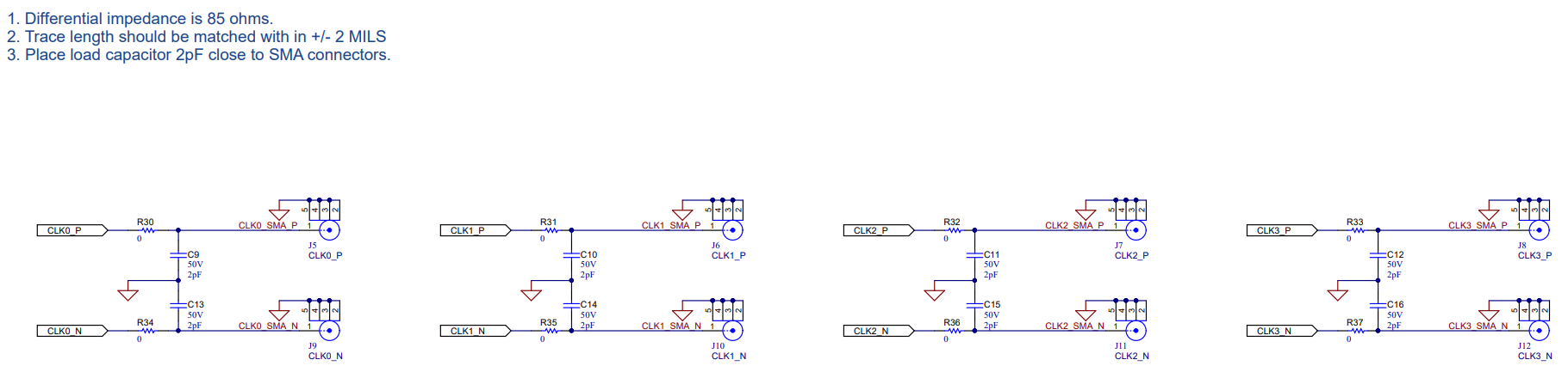 LMKDB1204EVM Clock Outputs CLK0 to CLK3