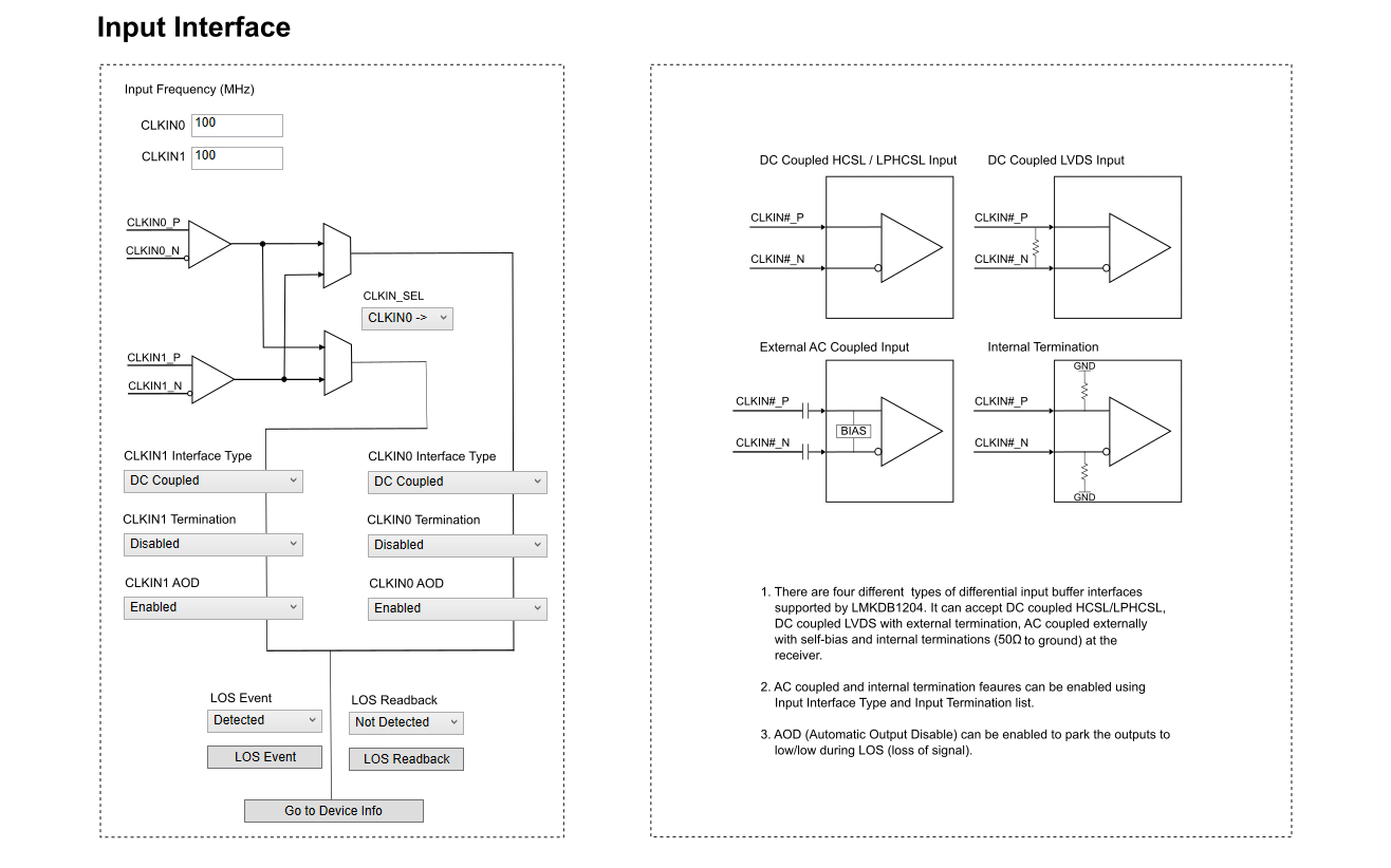 LMKDB1204EVM Input Interface