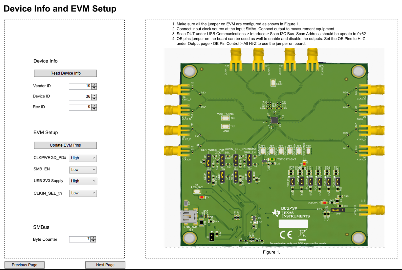 LMKDB1204EVM Device Info