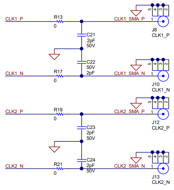 LMKDB1102EVM, LMKDB1202EVM Clock Outputs CLK1 and CLK2