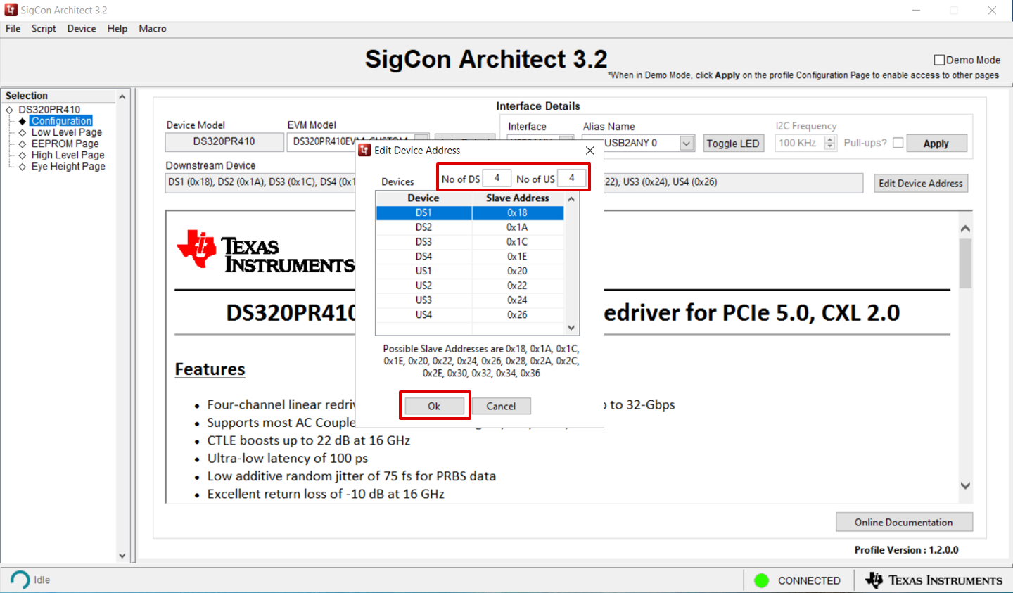  DS320PR410EVM-CUSTOM
                            Edit Device Address