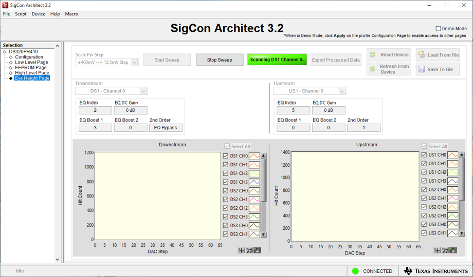  Eye Height Page: EyeScan Sweep in
              Progress