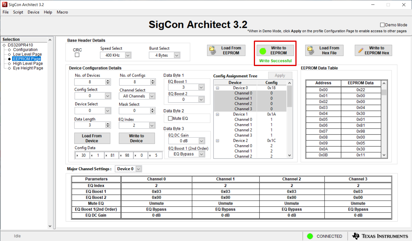  EEPROM Page: Write to
                            EEPROM