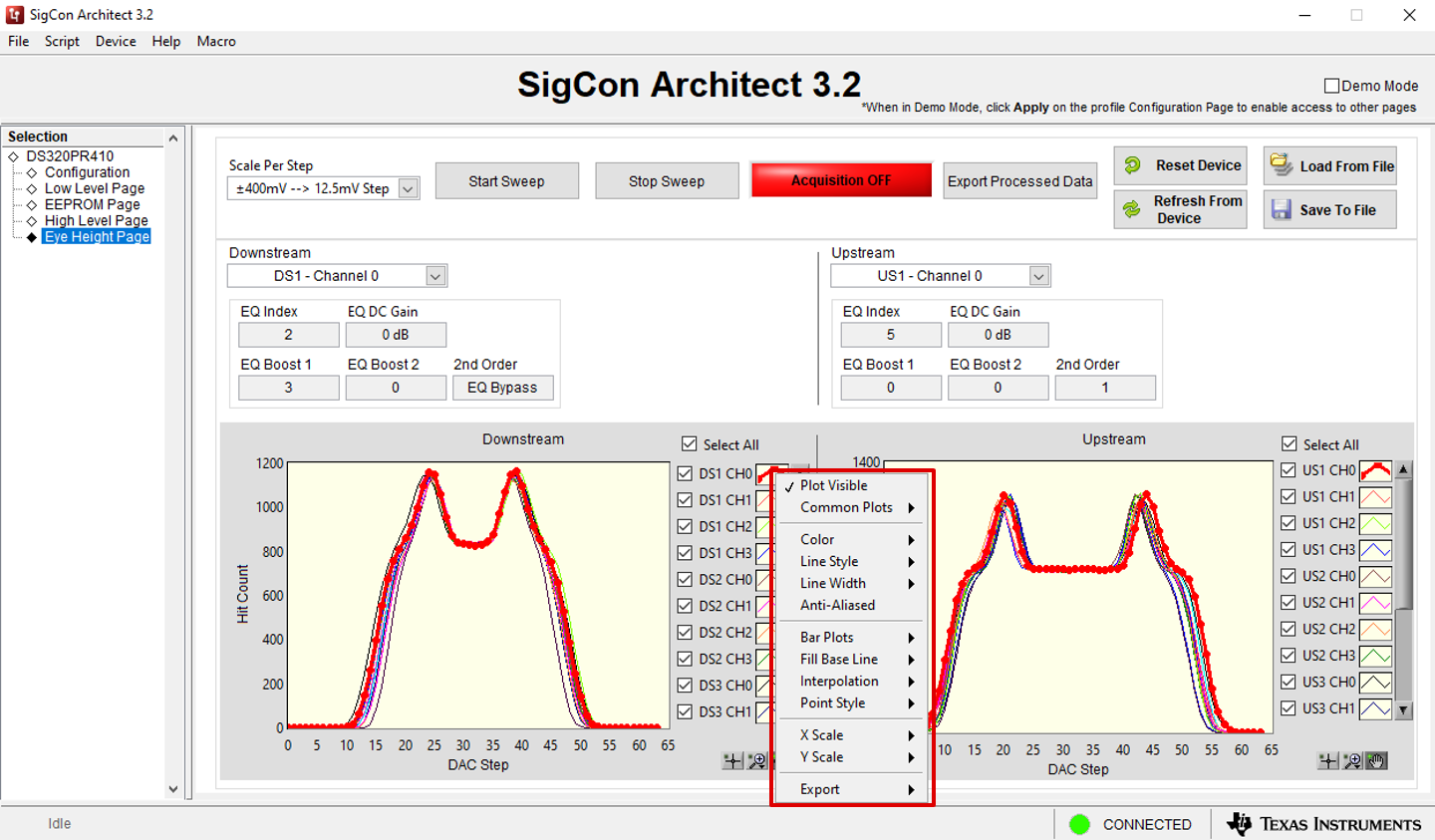  Eye Height Page: Customize
              Plot