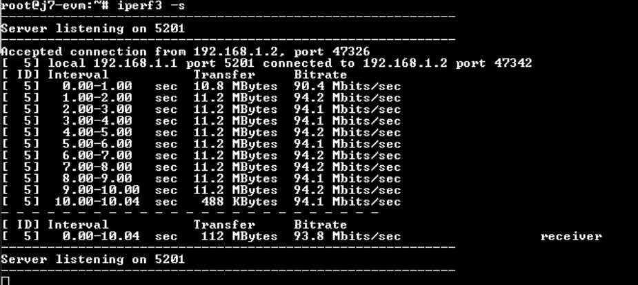  Successful Iperf Server Result