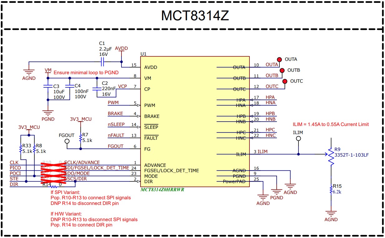 MCT8314ZEVM MCT8314Z 3-Phase Sensored Trapezoidal Motor Driver