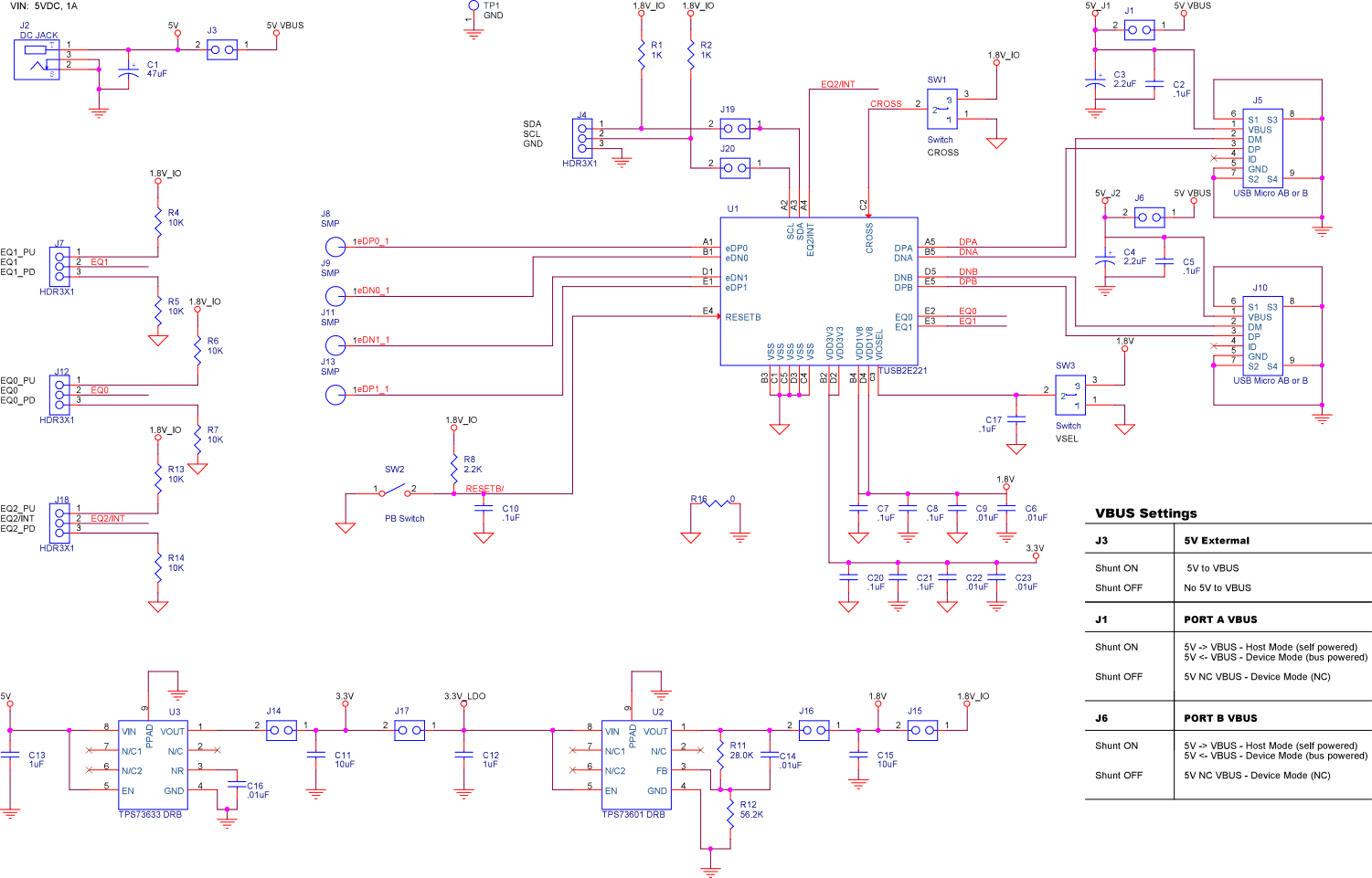 TUSB2E221EVM TUSB2E221EVM Schematic