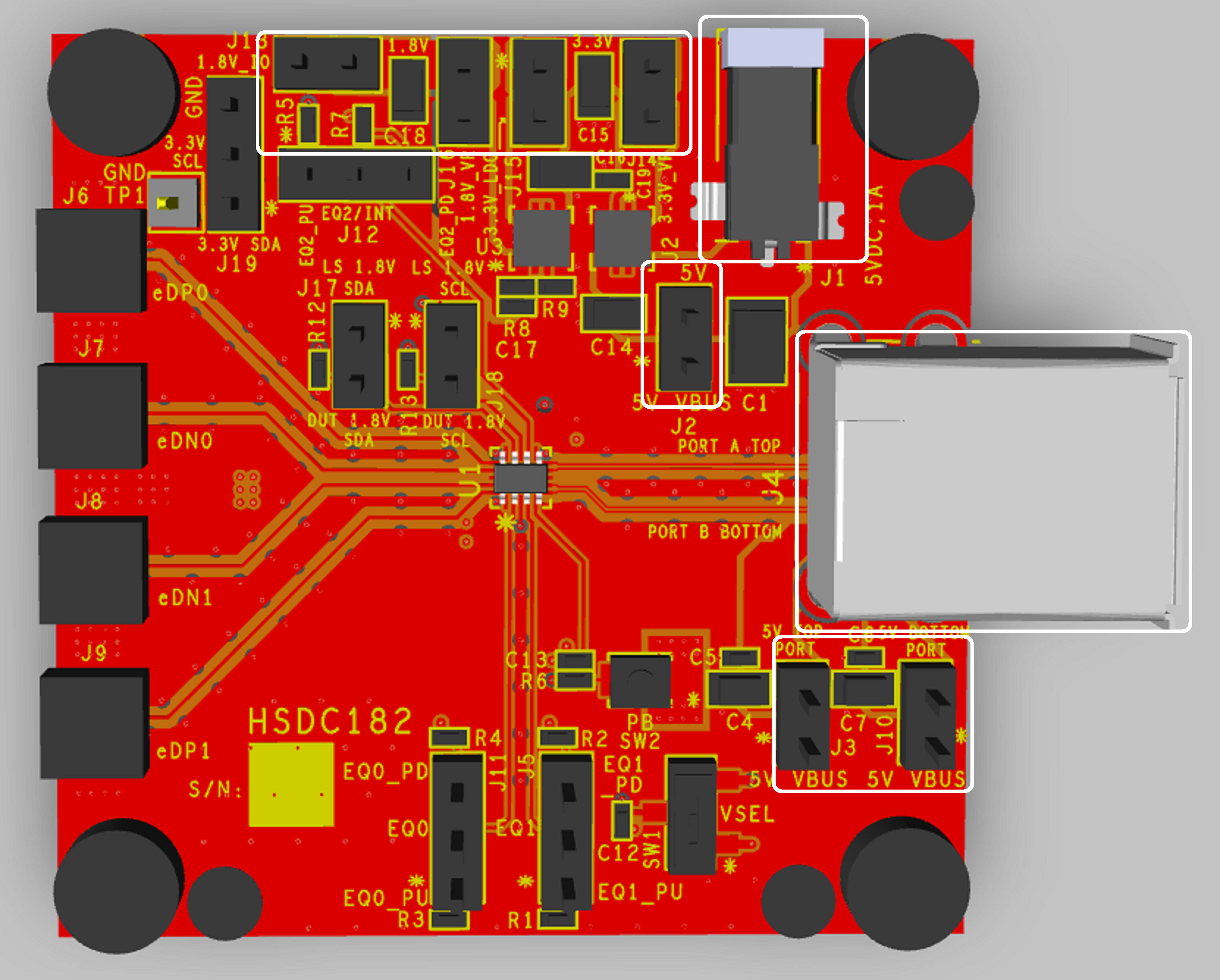 TUSB2E221QFNEVM TUSB2E221QFNEVM Power Configuration Overview