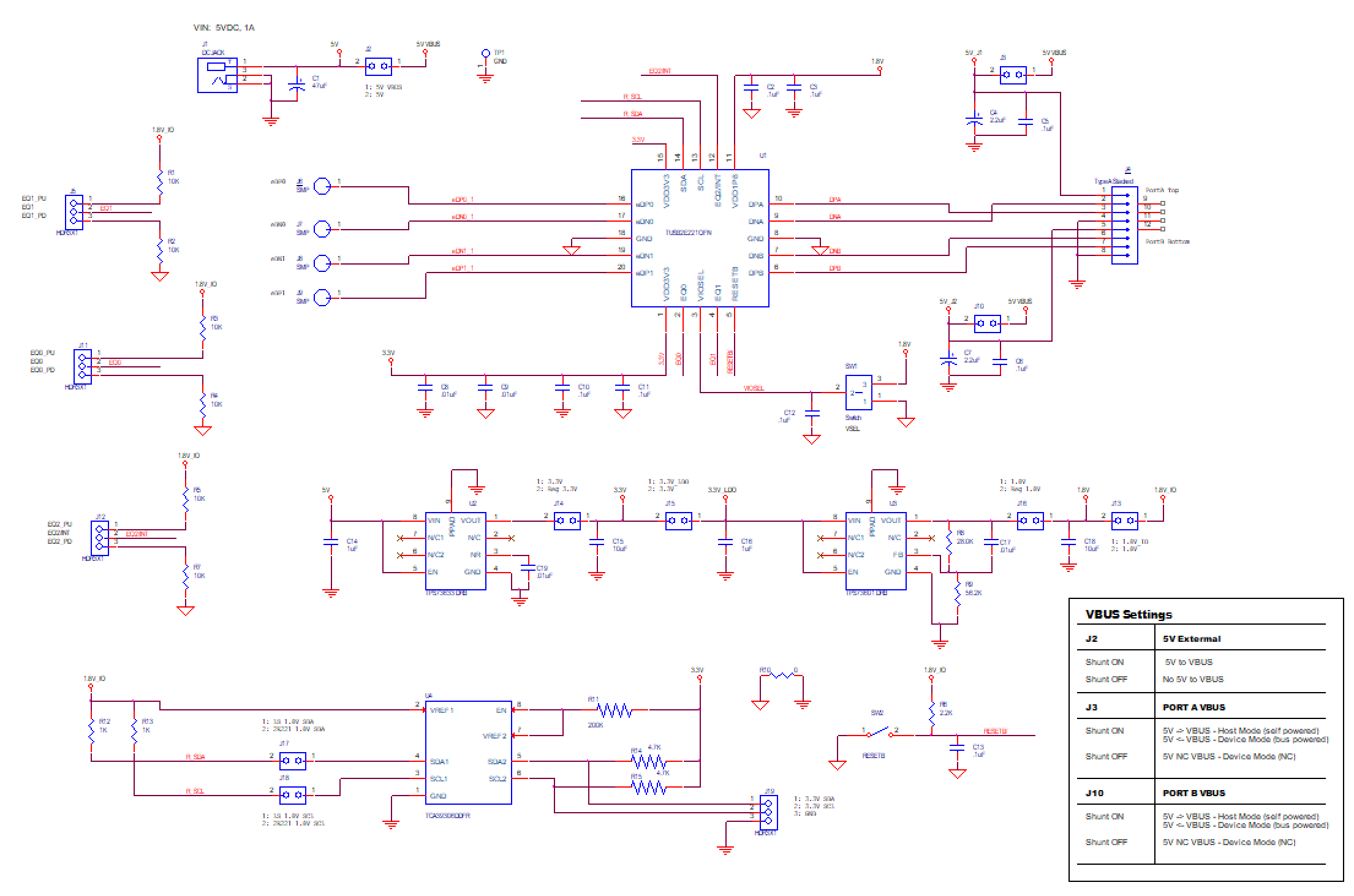 TUSB2E221QFNEVM TUSB2E221QFNEVM Schematic