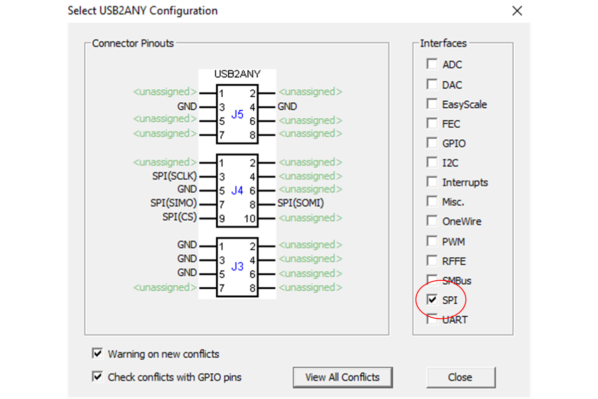 LMH6518EVM Selecting SPI Interface