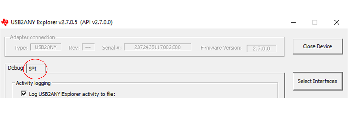 LMH6518EVM SPI Tab