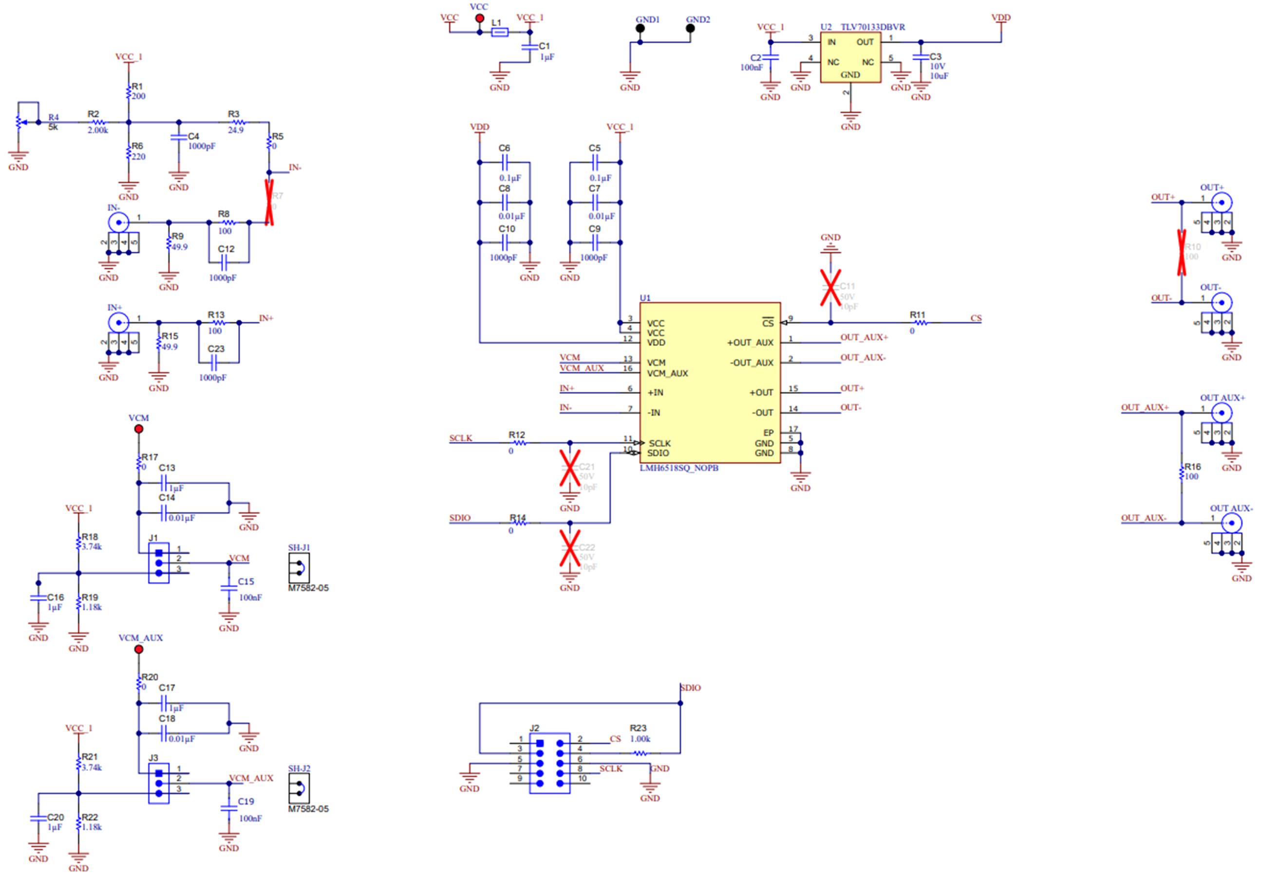 LMH6518EVM EVM Schematic