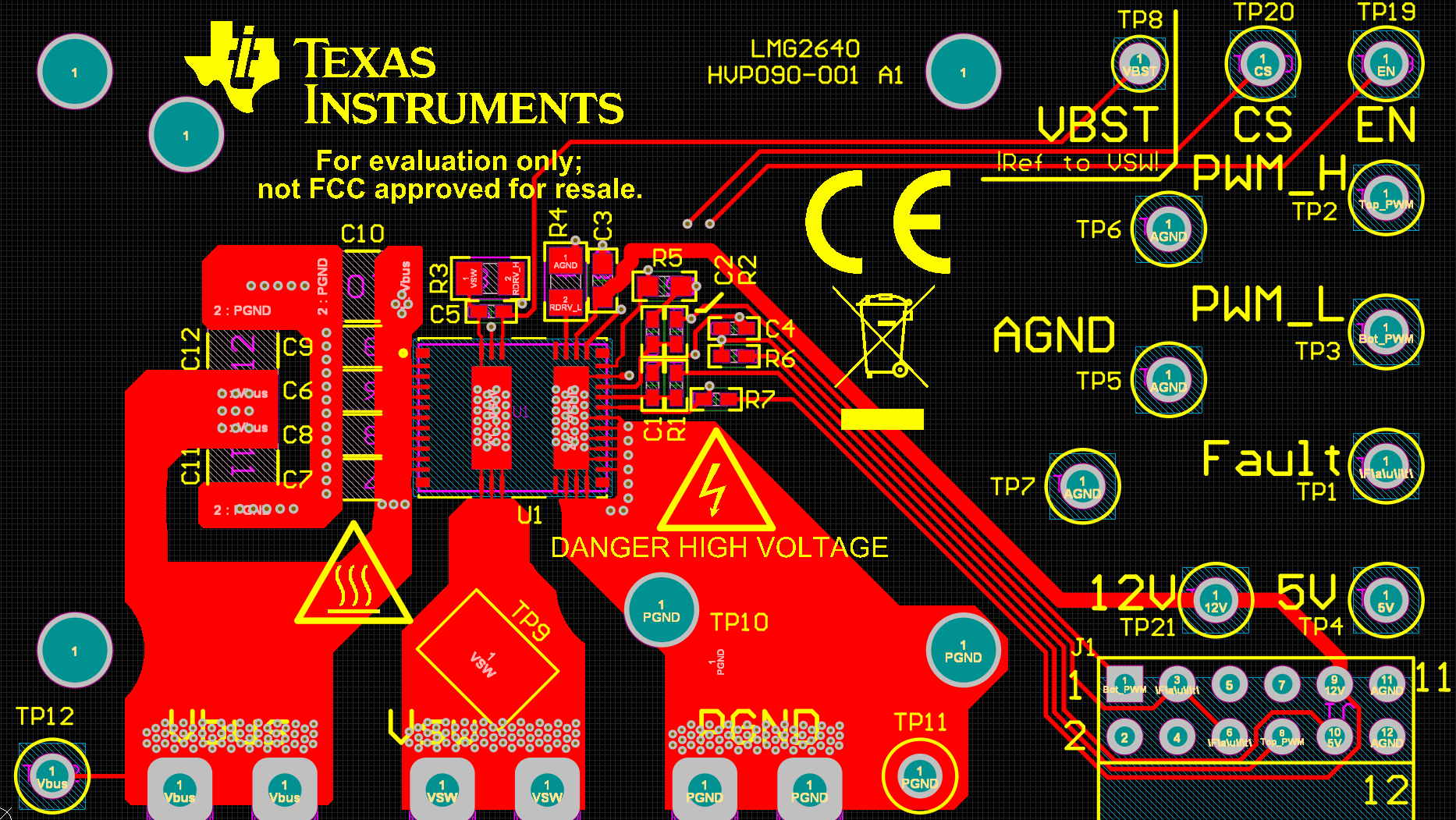 LMG2640EVM-090 Top Layer