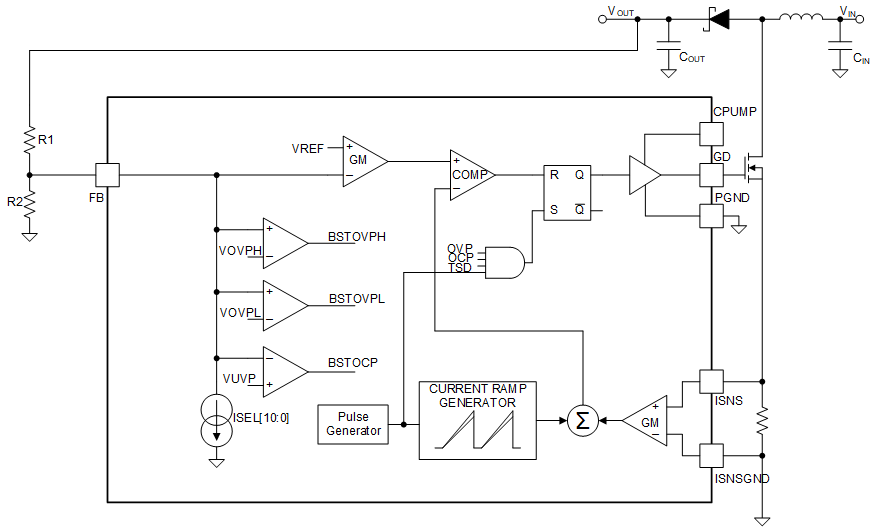 LP8866-Q1 Two-Resistor FB Divider Circuit
