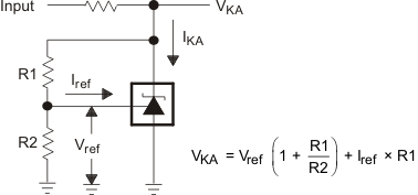 TLA431 TLA432 Test Circuit for VKA > Vref