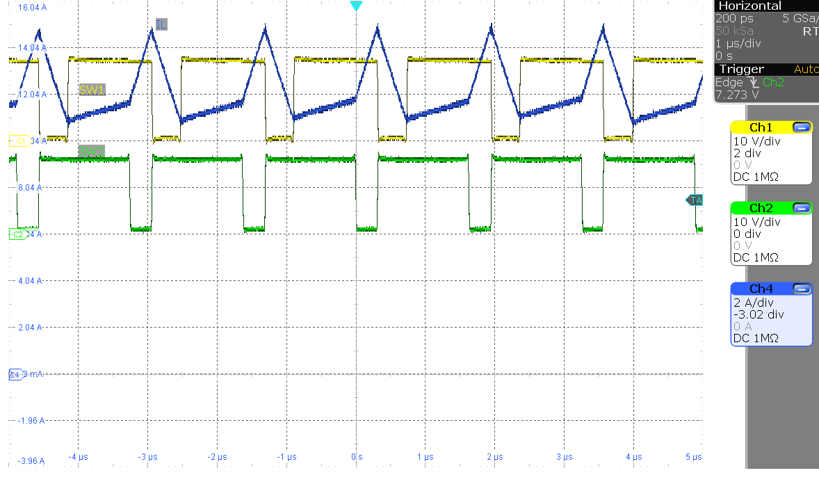 LM5177 LM5177EVM-HP SW1, SW2, IL (VIN = 18 V,
                                                  IOUT = 9.4 A)