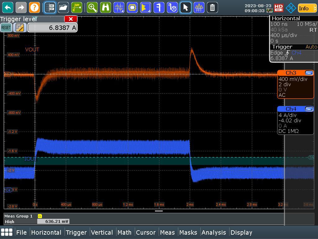 LM51772EVM Load Step (VIN = 12V, IOUT = 2A – 5A)