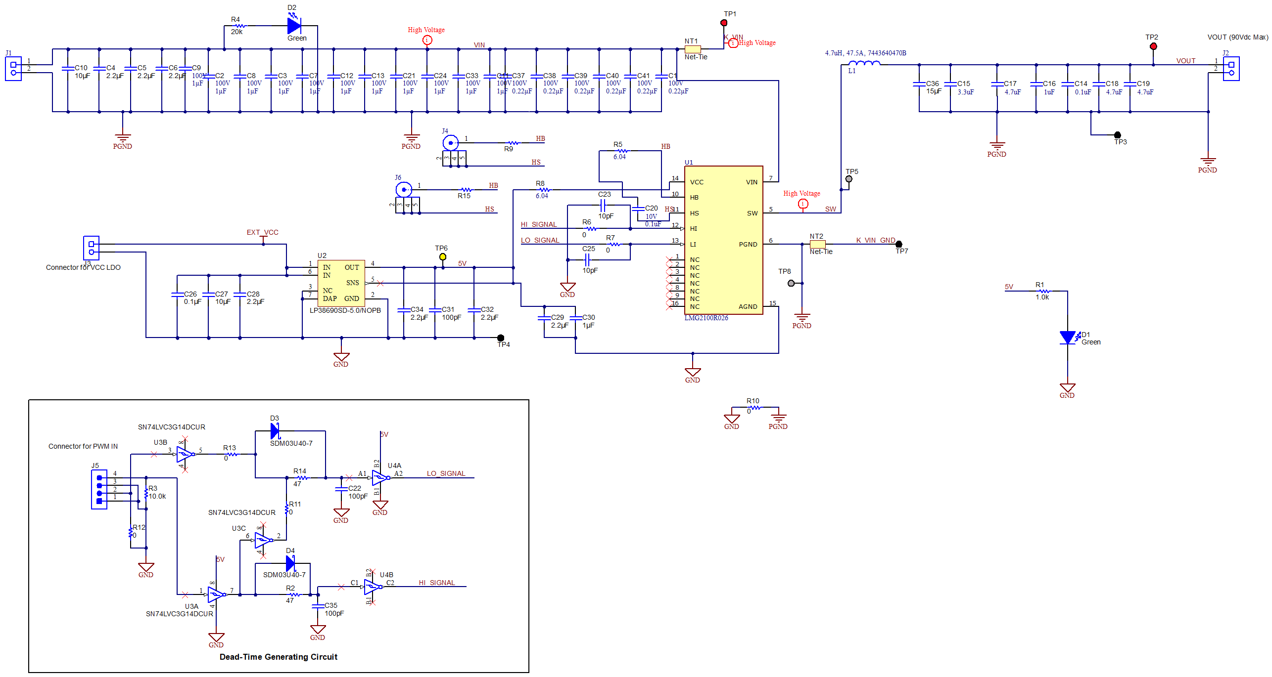 LMG2100EVM-097 LMG2100EVM-097 Schematic