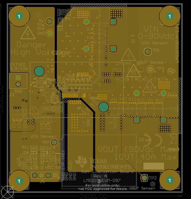 LMG2100EVM-097 Mid Layer-1 showing return path for power loop