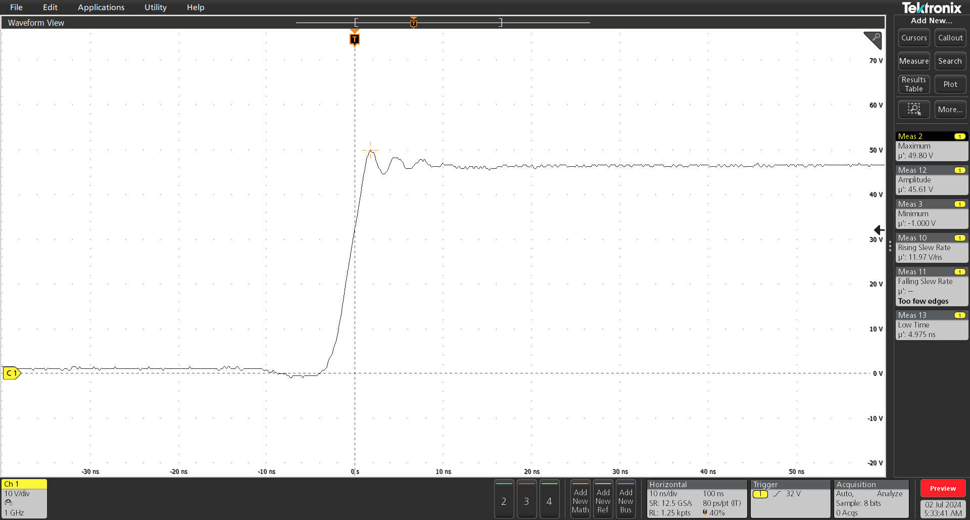 LMG2100EVM-097 SW Voltage Rise (With External Isolated Supply on HB-HS)