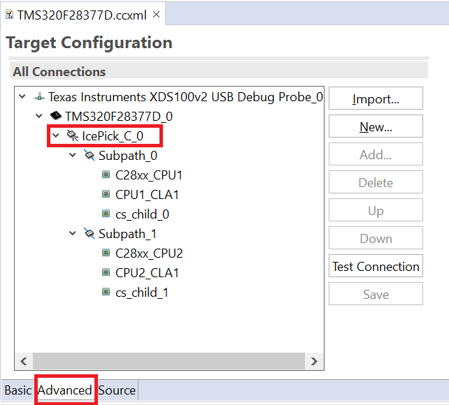  Target Config Advanced View