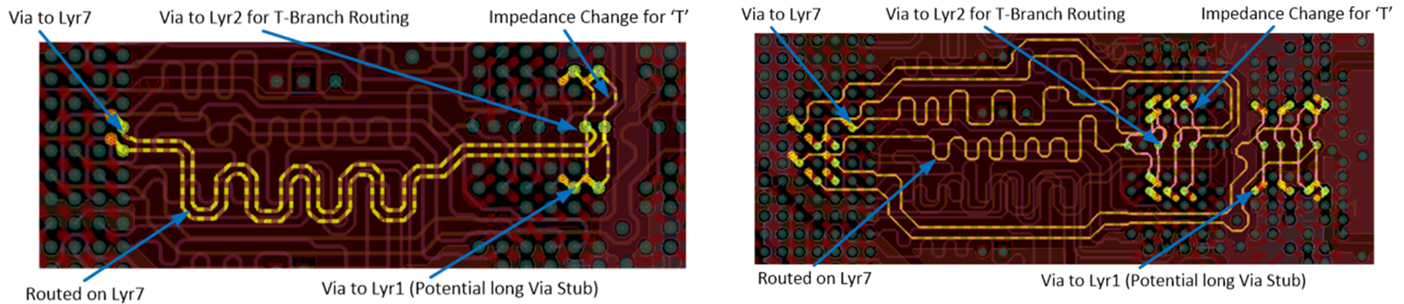 J722S, AM67x, TDA4VEN-Q1, TDA4AEN-Q1 Example LPDDR4 Clock and CA
                    Routing