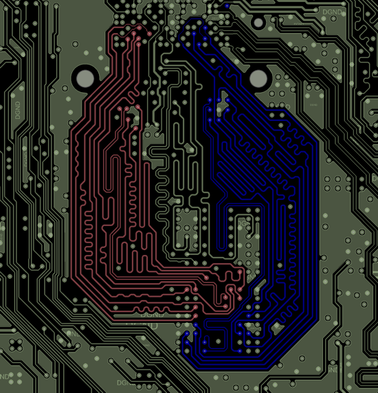  DDR Data Byte Lane Routing (Byte Lane0 – Left; Byte Lane1 – Right)