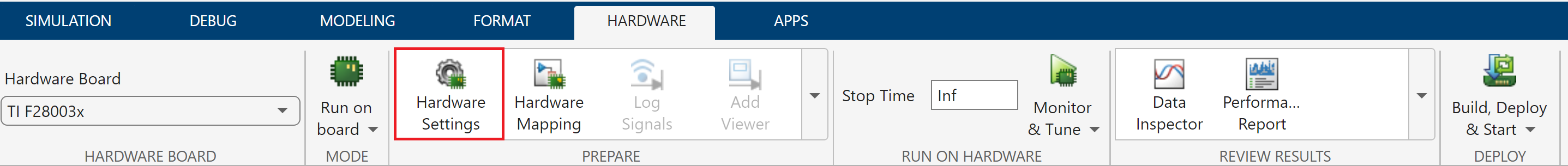 TIDM-02012 Hardware Settings