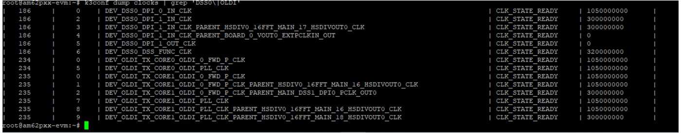 AM62P DSS0 Clock Using K3 Configuration Tool