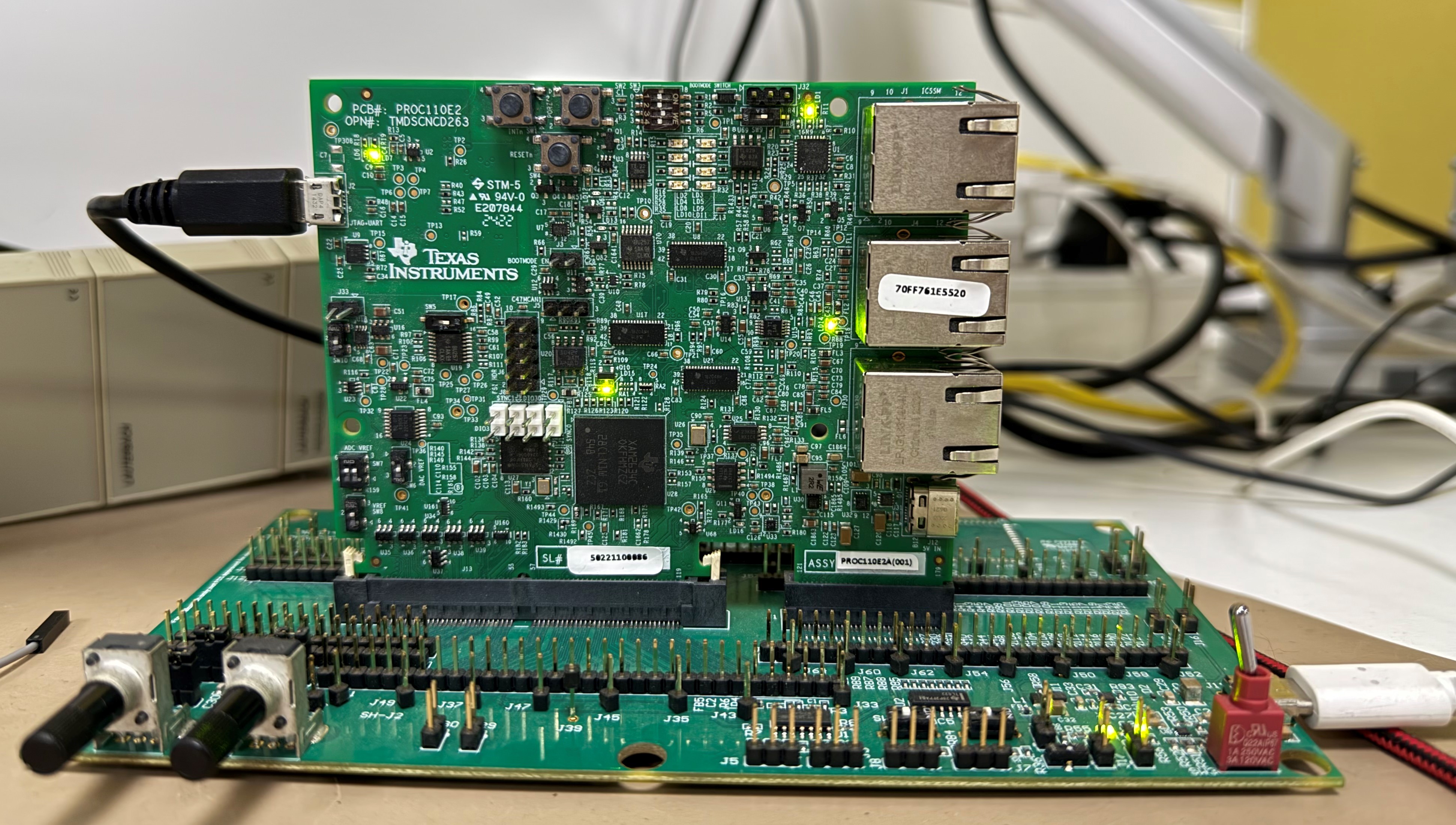  AM263x Control Card Mounted on
                    HSEC Dock Board