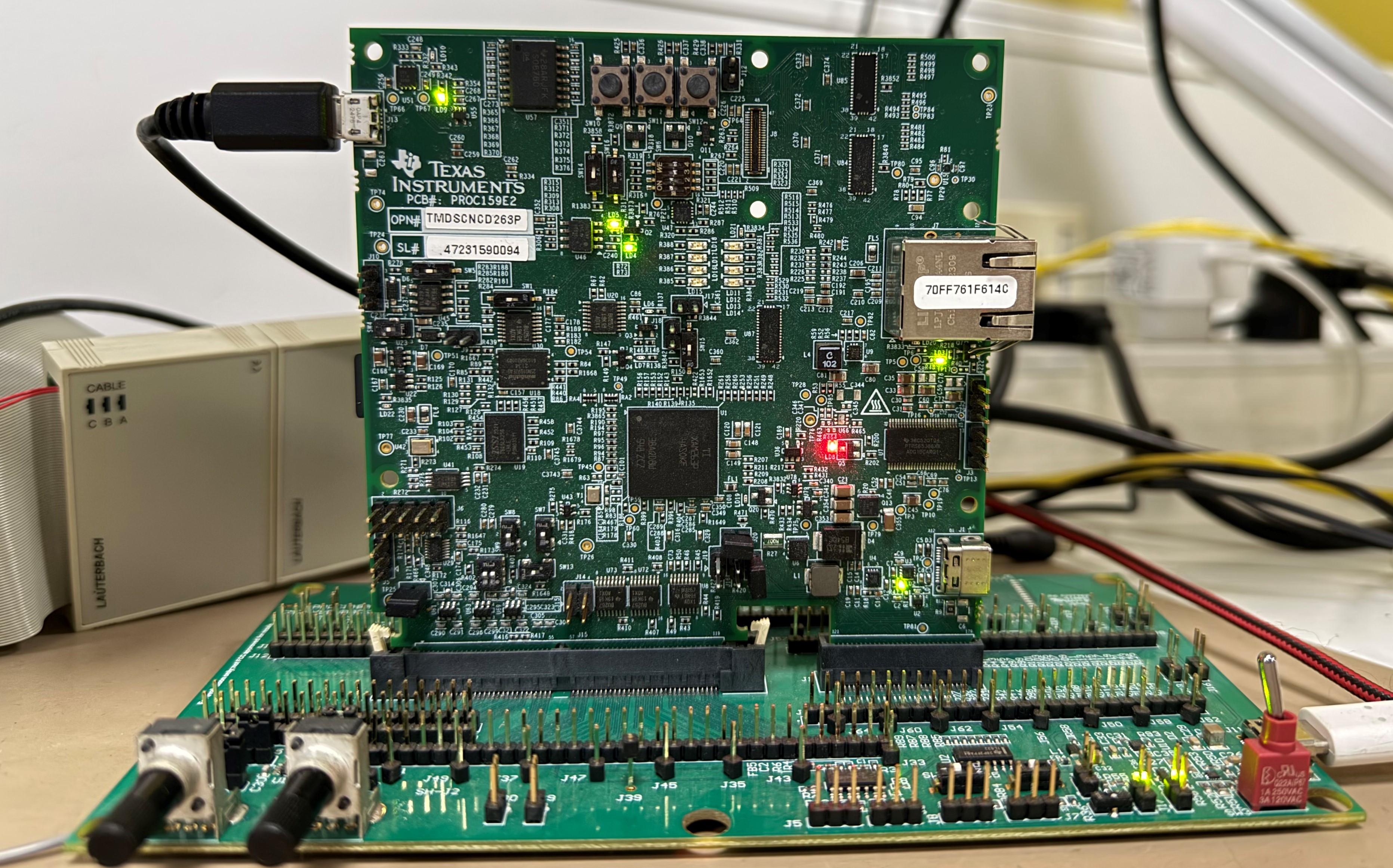  AM263Px Control Card Mounted
                    on HSEC Dock Board