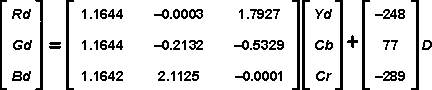 DRA742 DRA752 Conversion from YCbCr to RGB