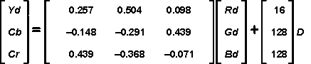 DRA742 DRA752 Conversion from RGB to YCbCr