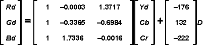 DRA742 DRA752 Conversion from YCbCr to RGB