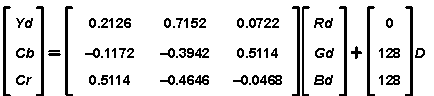 DRA742 DRA752 Conversion from RGB to YCbCr