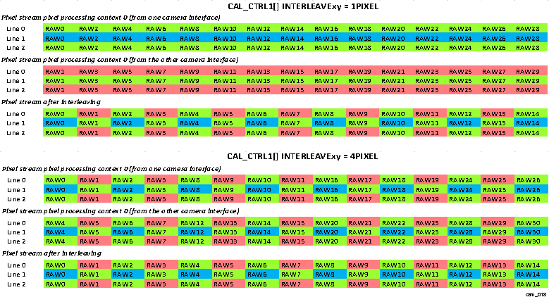 DRA74xP DRA75xP CAL Interleaver - Example of RAW Bayer Data