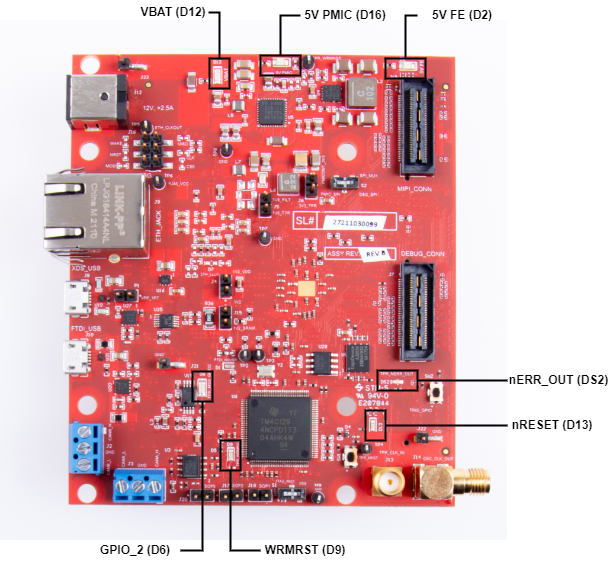 TMDS273EVM, TMDS273GPEVM, TPR12REVM AM273x EVM LEDs