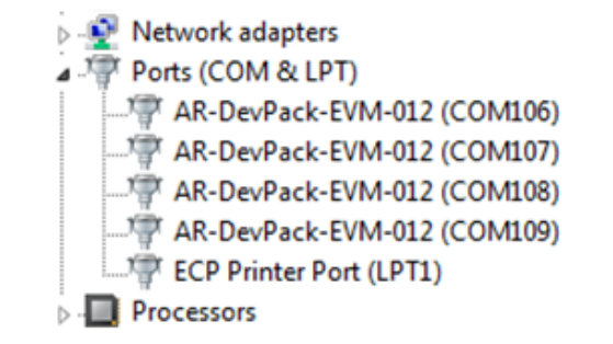 AWR2944EVM, AWR2944PEVM  Installed FTDI Drivers