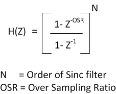 F29H85x,F29P58x Z-Transform of Sinc Filter of Order N