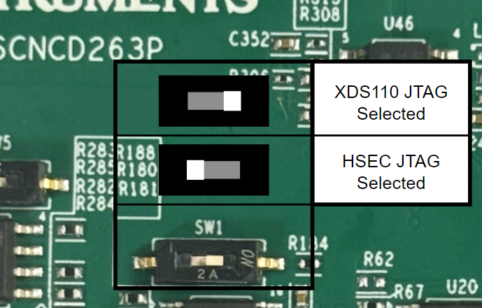 AM263P1, AM263P1-Q1, AM263P2, AM263P2-Q1, AM263P4, AM263P4-Q1 JTAG Path Switch Position