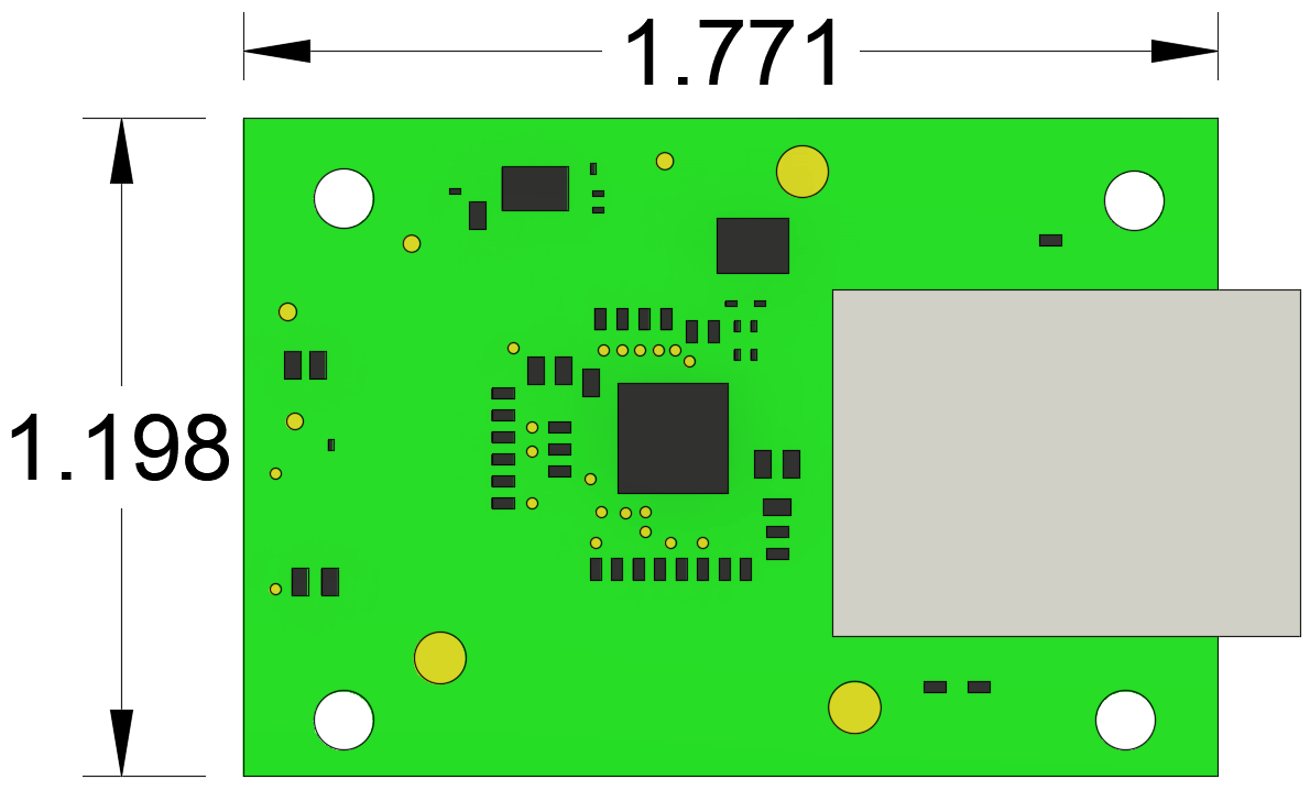 DP83826-EVM-AM2 Industrial Ethernet PHY Add-on Board
          Dimensions