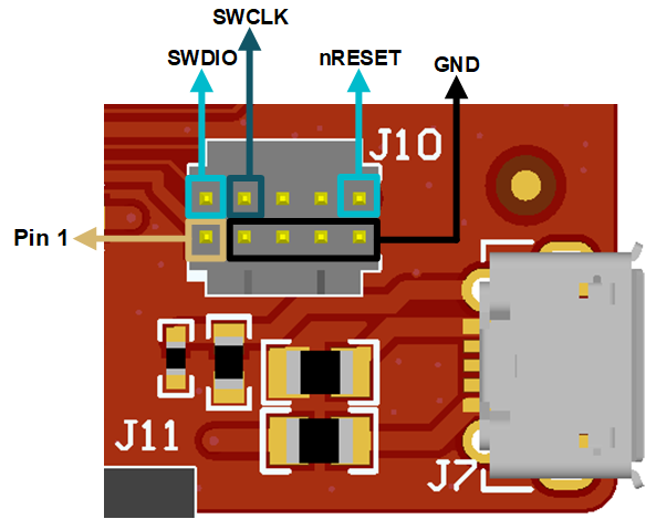 CC3301MOD ARM 10-Pin JTAG Connector (J10)