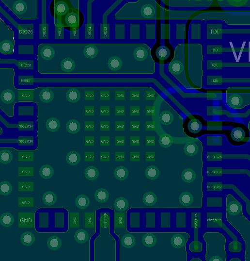  Top and Bottom Layer of
                    2-Layer PCB Directly Underneath the CC1312PSIP