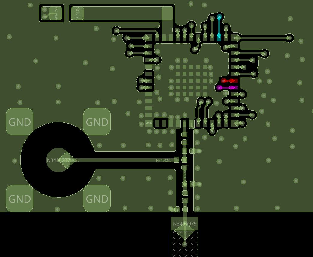  Maximum Track Length on Top
                    Layer of a 4-Layer PCB and GND Via Placement