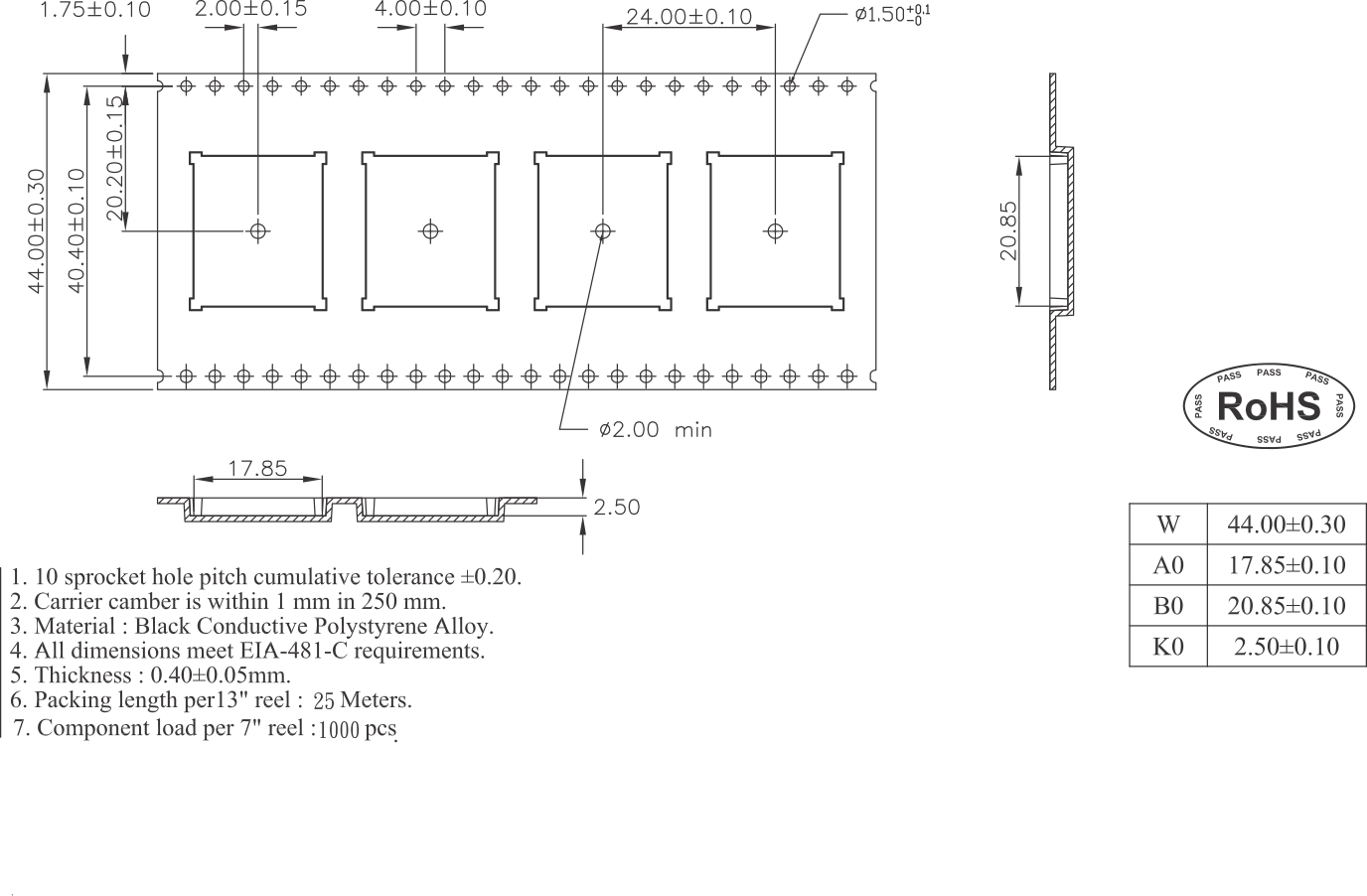 CC3120MOD Reel Specification