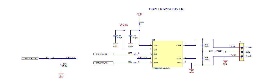 xWRL1432BOOST CAN FD PHY Used in the EVM