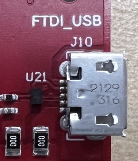 AWR2E44PEVM FTDI USB Port