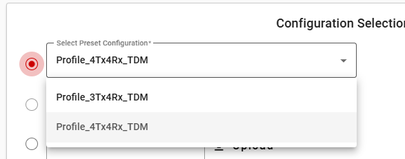 AWRL6844EVM IWRL6844EVM  Configuration selection